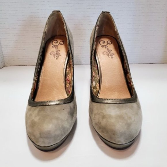 NEW Seychelles Suede Tokyo Platform Pump Heels in Taupe - Size 8 - Picture 3 of 16